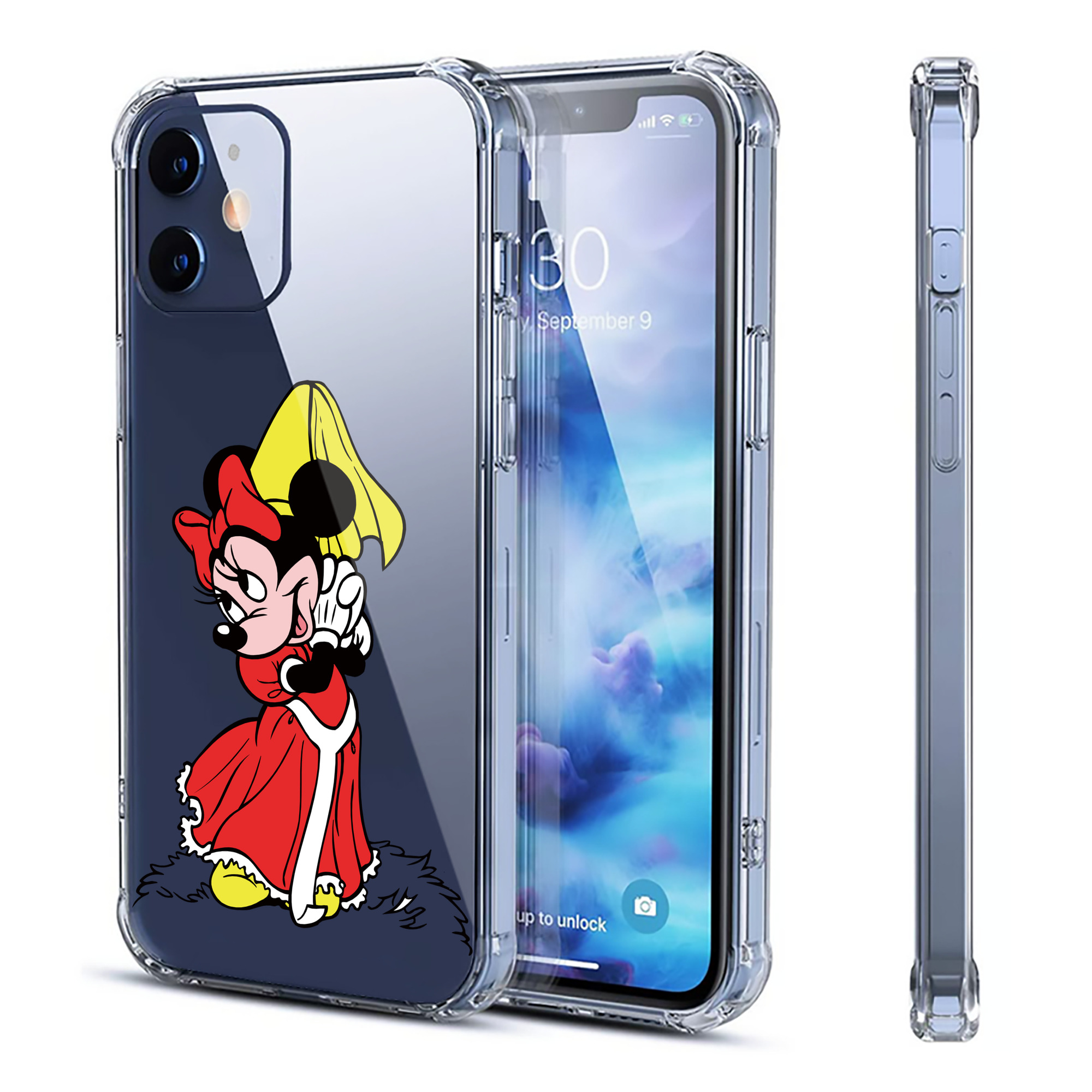 （画像用） ミッキーマウス Mickey Mouse 【iPhone 12シリーズ対応】透明スマホケース（クリアソフトケース）